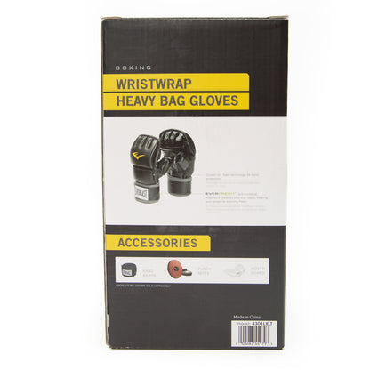 Premium Black Wrist Wrap Heavy Bag Gloves 