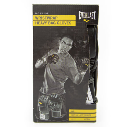 Premium Black Wrist Wrap Heavy Bag Gloves 